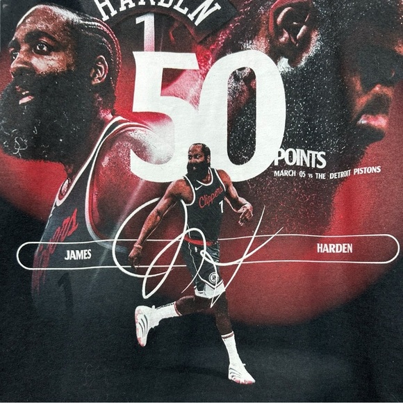 LA Clippers - James Harden 2025 NBA Playoffs Tee-Shirt + Rally Towel - Black, XL - Picture 10 of 14